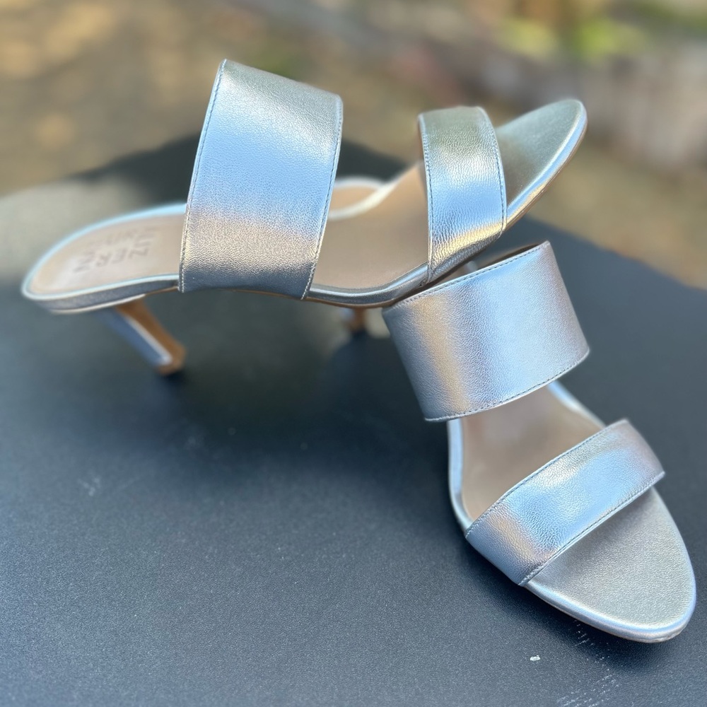 Naturalizer Women's Tibby Heeled Sandals Silver
